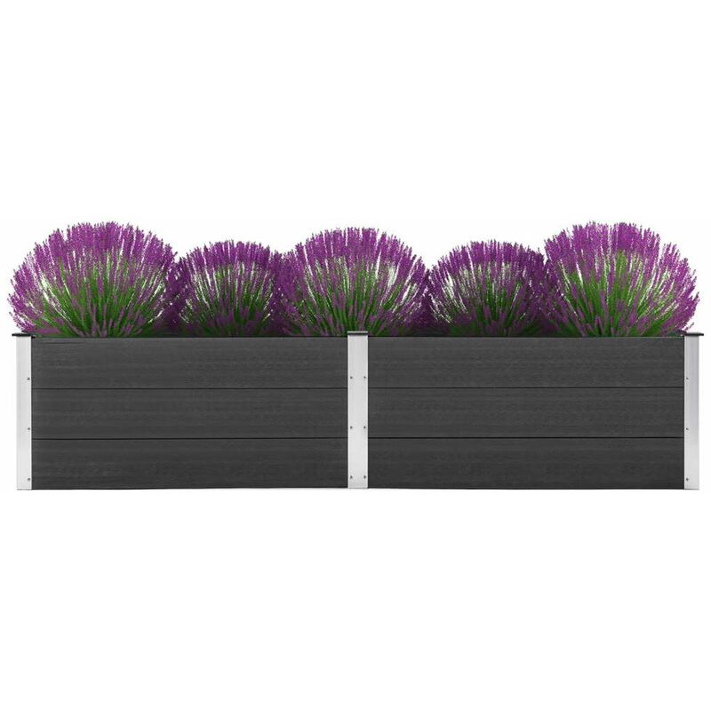 

Arriate de WPC gris 250x100x54 cm