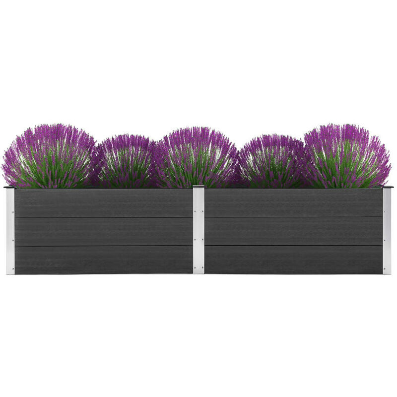 

Arriate de WPC gris 250x100x54 cm