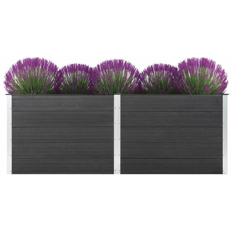 

Arriate de WPC gris 250x100x91 cm