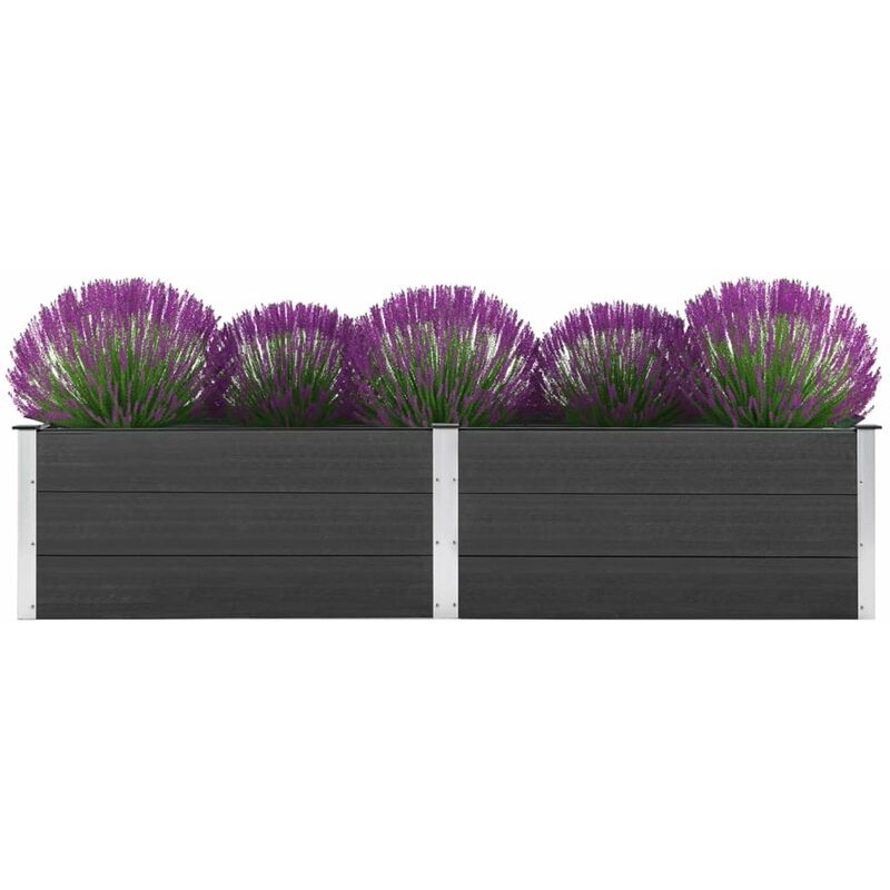 

Arriate de WPC gris 250x50x54 cm