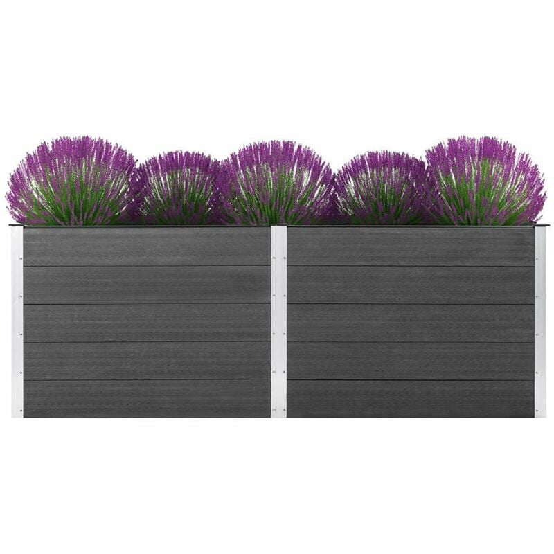 

Arriate de WPC gris 250x50x91 cm