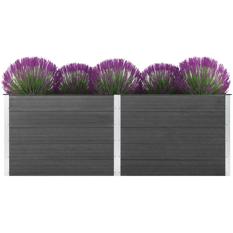 

Arriate de WPC gris 250x50x91 cm