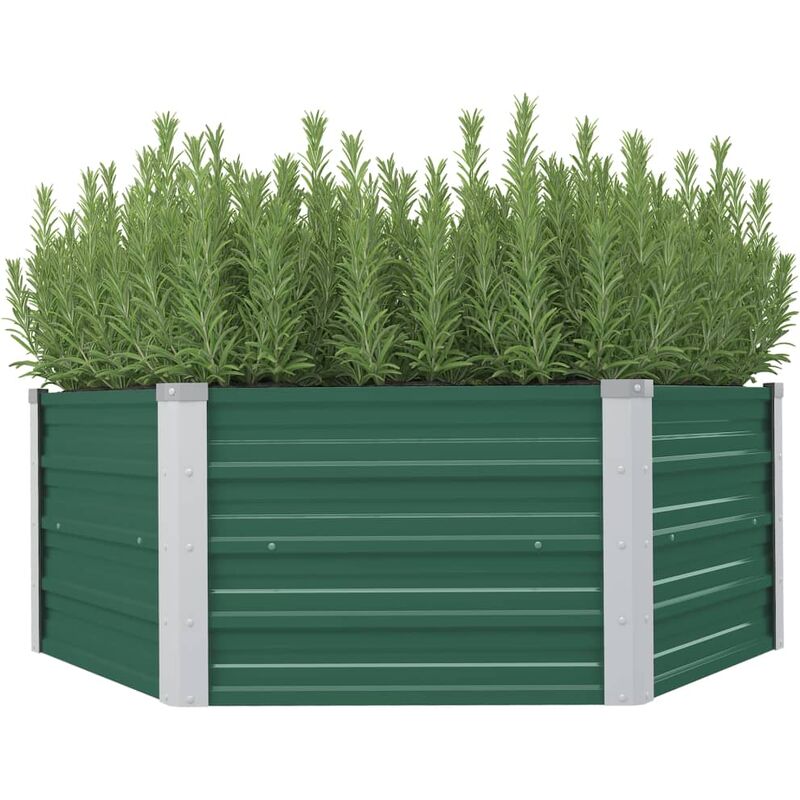 

Youthup - Arriate elevado acero galvanizado verde 129x129x46 cm - Gris