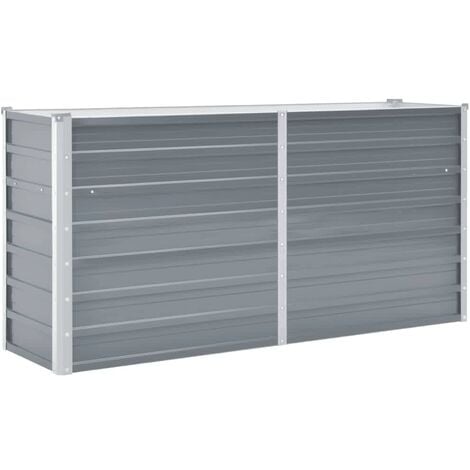 Arriate elevado de jardín acero galvanizado gris 160x40x77 cm vidaXL