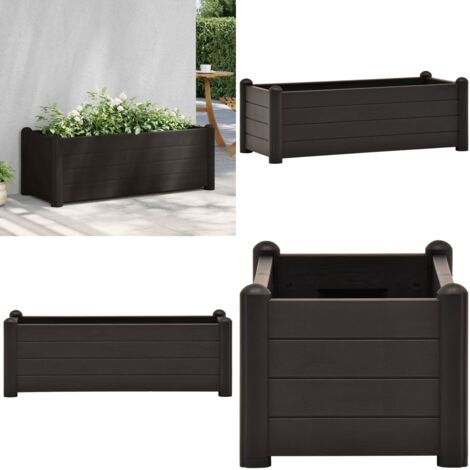 Arriate elevado de jardín PP gris antracita 100x43x35 cm - Jardinera de jardín - Arriate de jardín