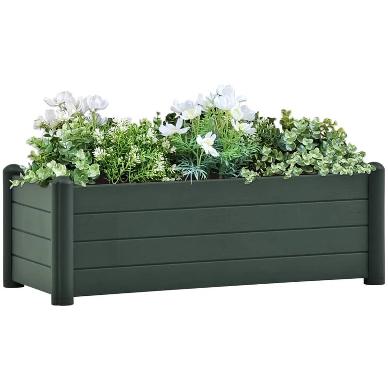 

Arriate elevado de jardín PP verde 100x43x35 cm
