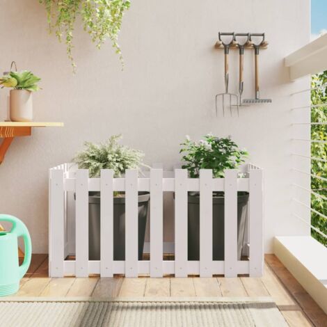 Arriate elevado jardín con valla madera pino  100x50x50cm