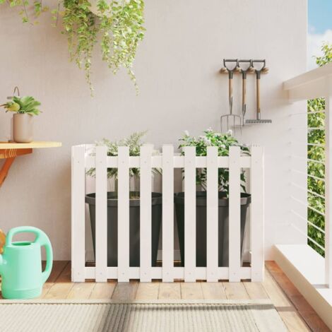 Arriate elevado jardín con valla madera pino  100x50x70cm