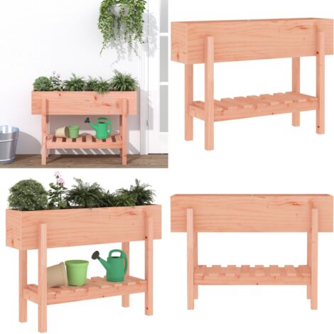 Arriate elevado jardín madera maciza abeto Douglas 101x30x69 cm - Jardín - Madera