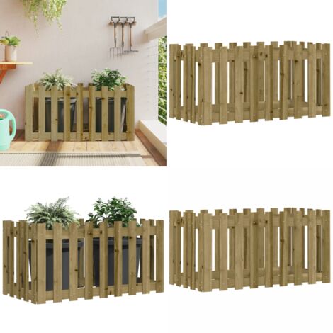 Arriate elevado jardín valla madera impregnada pino 100x50x50cm - Jardín - Madera impregnada