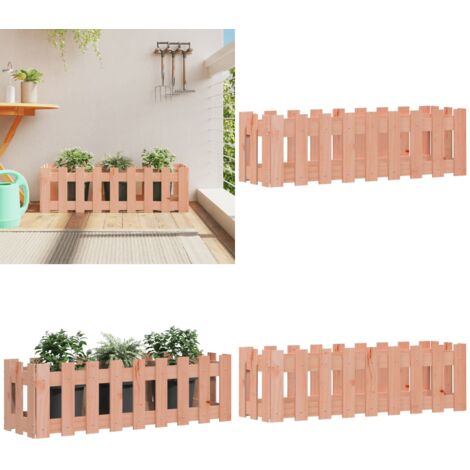 Arriate elevado jardín valla madera maciza Douglas 100x30x30 cm - Jardín - Madera maciza