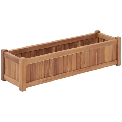 Arriate elevado madera maciza de teca 100x30x25 cm vidaXL