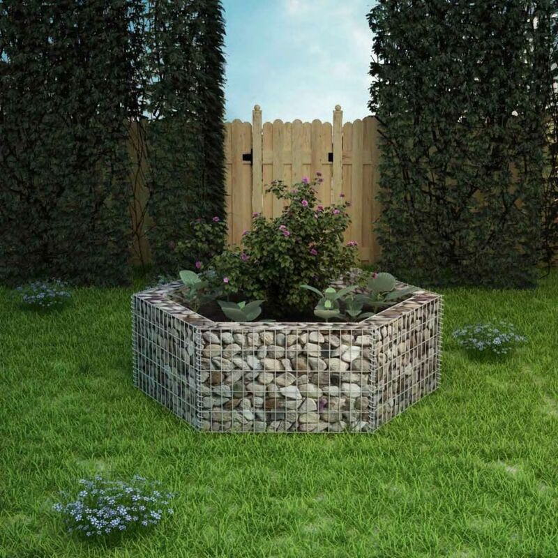 

Arriate hexagonal de gaviones 160x140x50 cm