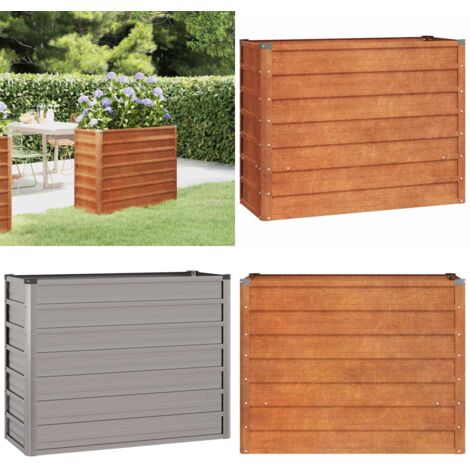 Arriate oxidado de acero corten 100x40x77 cm - Jardinera oxidada - Maceta de acero