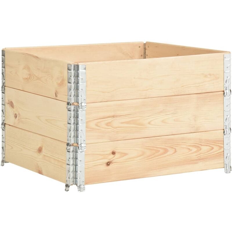 

Arriates de madera maciza de pino 3 unidades 100x100 cm