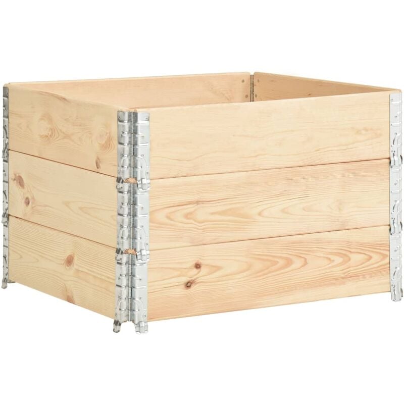 

Arriates de madera maciza de pino 3 unidades 100x100 cm - Marrón