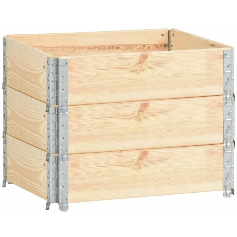 

Happyshopping - Arriates de madera maciza de pino 3 unidades 60x80 cm