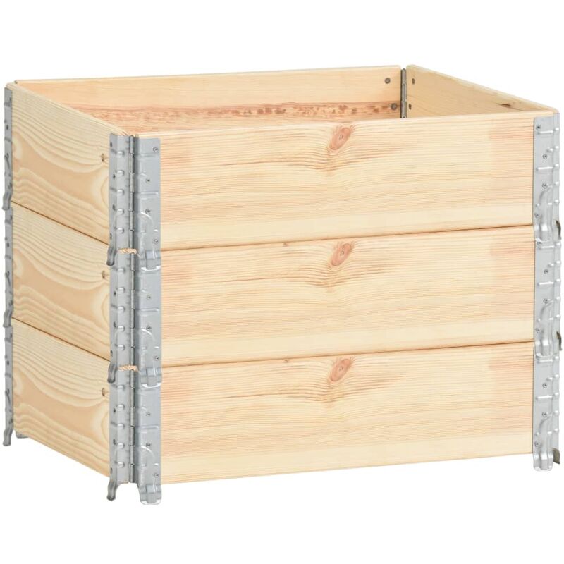 

Arriates de madera maciza de pino 3 unidades 60x80 cm - Marrón