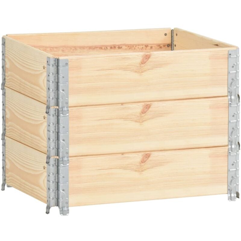

vidaXL Arriates de madera maciza de pino 3 unidades 60x80 cm - Marrón