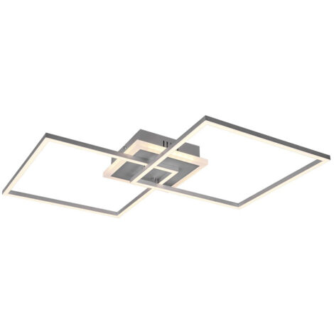 ARRIBO PLAFONIERA LED 35,5W  3850lm, 3000K DOPPIO QUADRATO ALLUMINIO OPACO CON TELECOMANDO MULTIFUNZIONE ANCHE RGB L.61CM DIMMERABILE