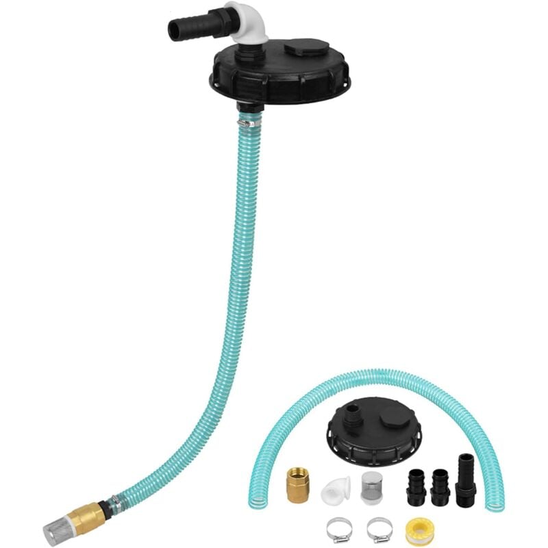 Coocheer - Arrivée d'eau de pluie ibc dn 150 avec protection anti-débordement, avec raccord d'aspiration Raccord de pompe pour pomper l'eau pour