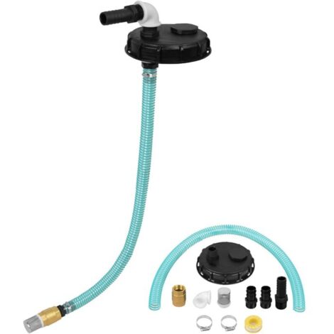 Arrivée d'eau de pluie IBC DN 150 avec protection anti-débordement, avec raccord d'aspiration Raccord de pompe pour pomper l'eau pour remplir le réservoir d'eau de pluie IBC