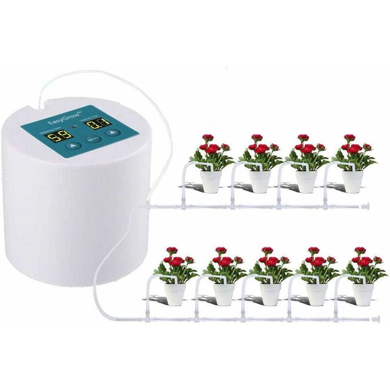 Arrosage Automatique Goutte à Goutte avec Tuyau de 10m Jardin Pompe Système d'Irrigation Plantes pour Vacances