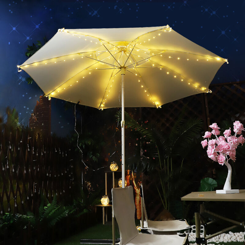 Guirlande lumineuse LED en cuir pour parasol, décoration de vacances, lumières colorées, guirlande lumineuse pour tente
