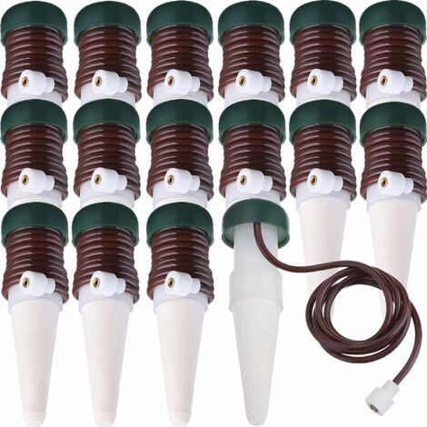 Arrosage Stakes Automatique Système d'Arrosage, Irrigation par Égouttement Automatique de Plante Libération Lente pour Plantes d'Intérieur ou d'Extérieur (Pack de 16)