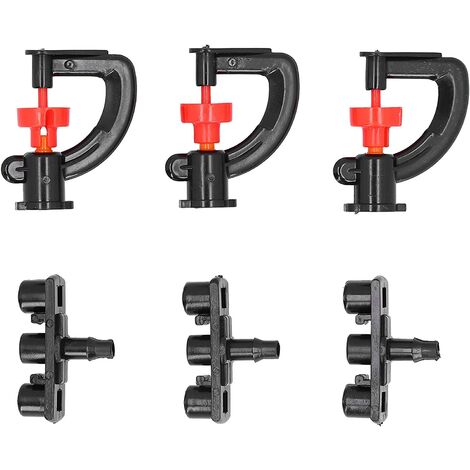 Arroseur à Brume, 20Set Buse d'irrigation pour arroseur à Brume Tête d'arroseur Buse d'arrosage de Type G Buse d'atomisation pour arroseur réfractif 180 ° pour Tuyau 4/7