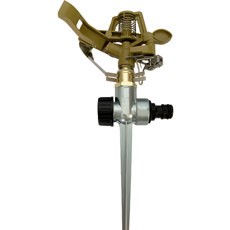 Arroseur à impact sur base de pointes, la pelouse et le jardin, rotation de 0-360°, connecteur universel 1/2'' avec tête d'arroseur en laiton