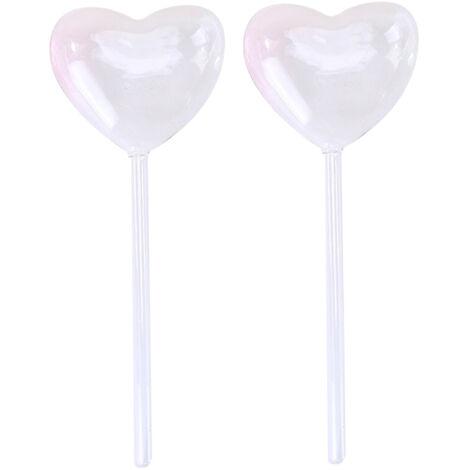 [Arroseur automatique] DripHeart (Pack de 2) avec réservoir en verre goutte et supports mousse - Forme cœur transparent pour plantes, irrigation goutte à goutte pratique