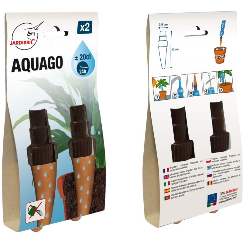 Arroseur autonome Aquago avec cônes en terre cuite 2 pcs