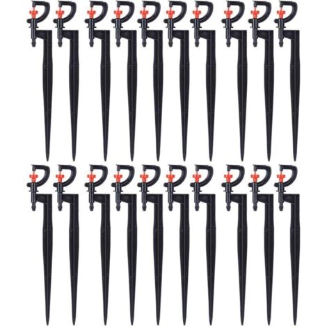 Arroseur d'arrosage, 20 pièces, Micro - arroseur Rotatif à 360 degrés de Type G, pour l'irrigation de la pelouse de Serre de Jardin avec Tuyau d'irrigation 4/7