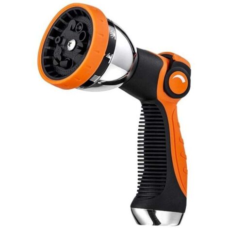 Arroseur de jardin, 1 tuyau, mode d'arrosage en métal, vanne à interrupteur à commande par pouce, 10 modes, convient pour l'arrosage des plantes, le lavage des voitures, le nettoyage, la douche des an