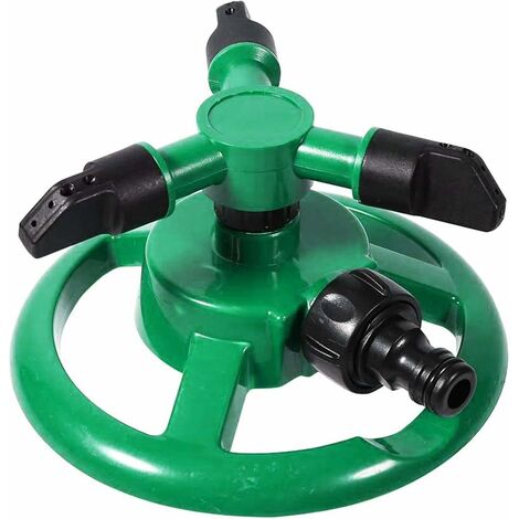 Arroseur de Jardin, Arroseur Automatique pour Pelouse, Système d'arrosage Rotatif à 360 Degrés à 3 Bras, pour Arroser Vos Plantes de Gazon, Fleurs, Légumes(Vert)