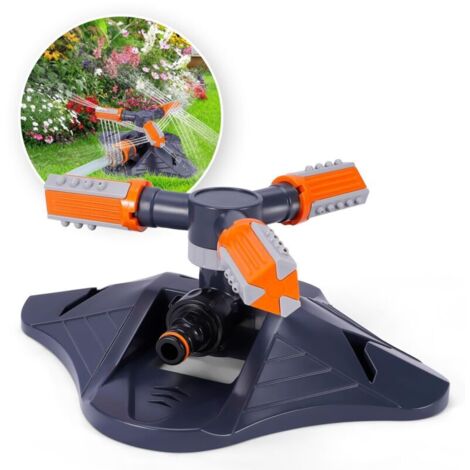 Arroseur de Jardin, Arroseur de Pelouse 3 Bras Automatique 360 Degrés Rotatif, Système d'irrigation avec 36 Buses, Arrosage Irrigation pour Gazon Pelouse Jardin