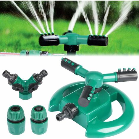Arroseur de Jardin, Arroseur de Pelouse Automatique Rotatif 360° à 3 Bras Arrosage Irrigation pour Pelouse Jardin Champ de Légumes Enfants Jouant