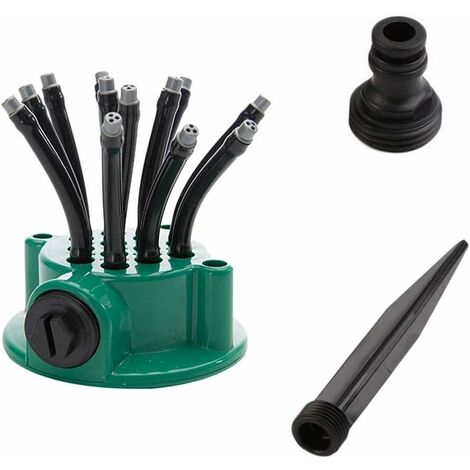 Arroseur de Jardin Automatique avec 12 Buses de pulvérisation Multi-têtes rotatives à 360 degrés Outil de Jardinage pour arrosage de Douche，Irisfr
