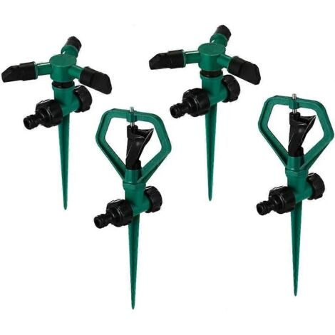 Arroseur de jardin automatique, lot de 4, rotation à 360°, réglable et étanche.