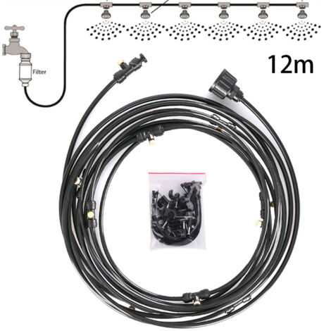 Arroseur de Jardin avec Embout Fin et Grip Ergonomique, Hose Retractable Legere de 12m en Cuivre, Système Atomisation Basse Pression