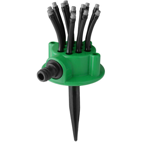 Arroseur de jardin multi-embouts tête d'arrosage de pelouse 12 buses de pulvérisation flexibles arroseur de pelouse rotatif à 360 degrés extérieur jardin patio pulvérisateur d'eau système d'arrosage de jardinage