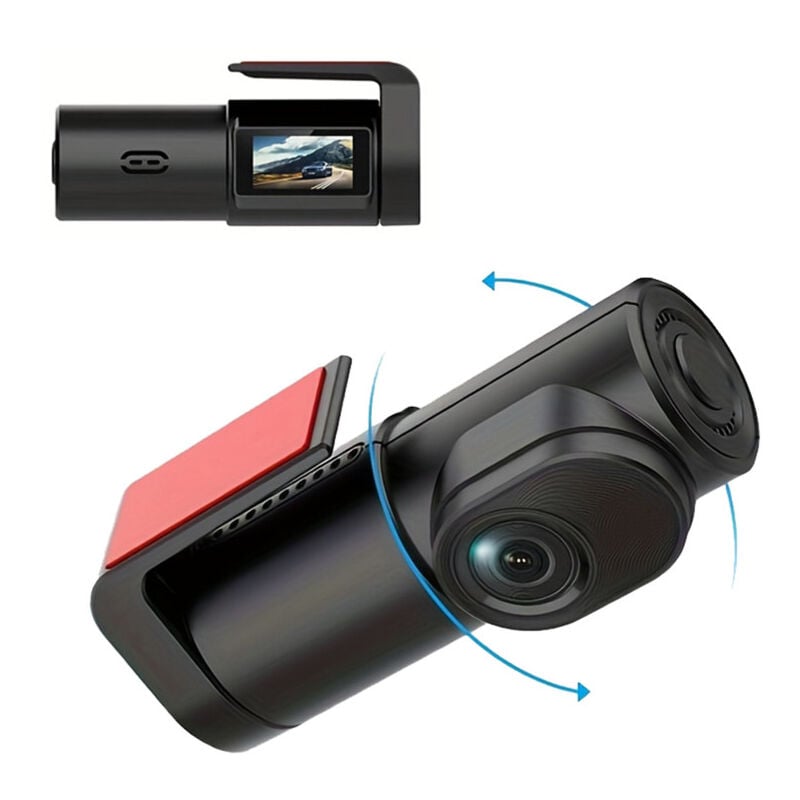 LIFCAUSAL Caméra embarquée avant 1080P avec WiFi intégré Mini DVR de voiture intelligent doté d'un écran IPS 1', enregistrement cyclique,