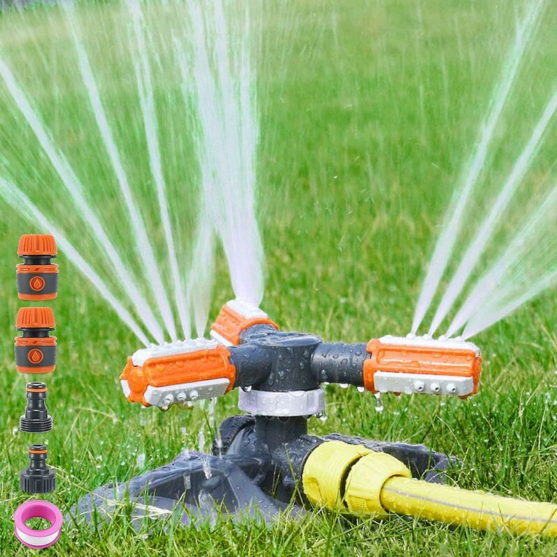 Arroseur de Jardin, Système d'Irrigation d'arrosage Automatique Jardin, Grande Surface Couvrant Arroseur Rotatif à 360 ° pour Pelouse, Jardin