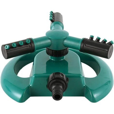 Arroseur de pelouse automatique Arroseur de jardin à 3 bras rotatif à 360 ° Arroseur d'eau 12 buses Système d'arrosage