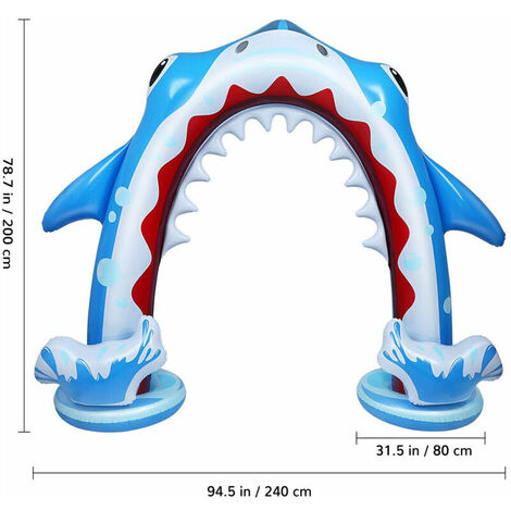 Arroseur gonflable de requin, jouets aquatiques gonflables, arroseur de jardin