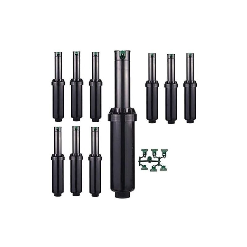 Lot de 10 Arroseur Hunter SRM04 1/2'', arroseur turbine d'arrosage, portée 4,9 à 14 m, angle réglable