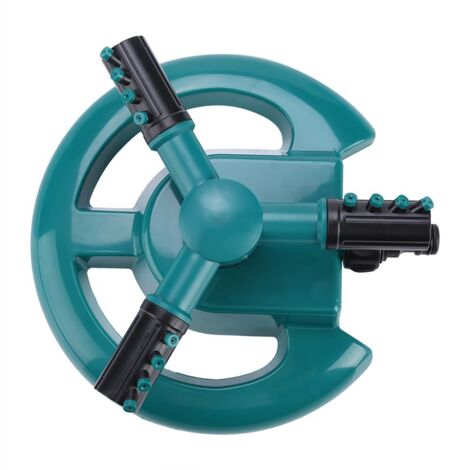 Arroseur rotatif à 360°, rotor automatique de l’eau rotatif, 12 buses de jardin vert