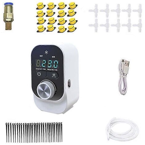 Arroseur USB rechargeable pour irrigation automatique des plantes, kit de goutte-à-goutte programmable avec minuterie, dispositif d'arrosage 4 voies.