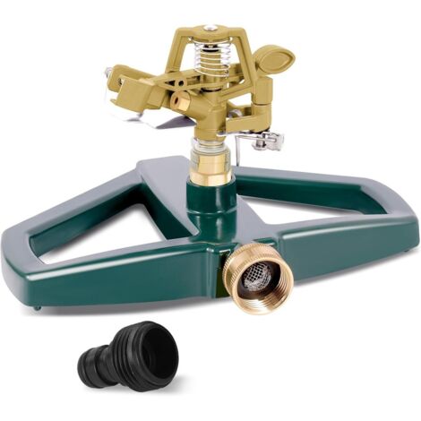 Arroseurs à impact pulsé en métal robuste pour le jardin - 360 degrés - Arroseurs de pelouse pulsés avec base en métal pour grandes surfaces - jusqu'à 85' de diamètre